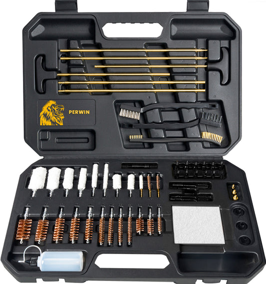 Universal Gun Cleaning Kit, Cleaning Kit with Plastic Jags and Tough Carrying Case for All Caliber Pistol, Rifle, Handgun, Shotgun Hunting, Gun Accessories Gifts for Men