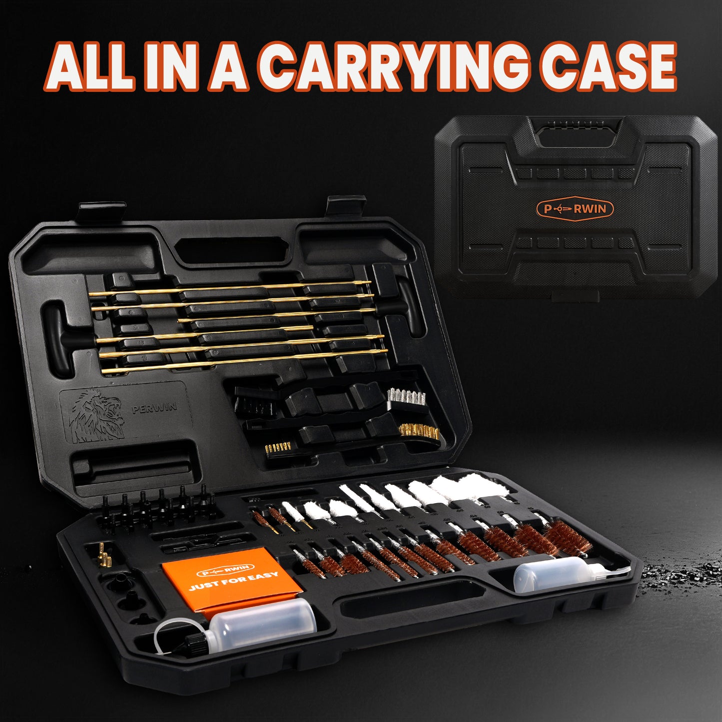 Universal Gun Cleaning Kit, Cleaning Kit with Plastic Jags and Tough Carrying Case for All Caliber Pistol, Rifle, Handgun, Shotgun Hunting, Gun Accessories Gifts for Men