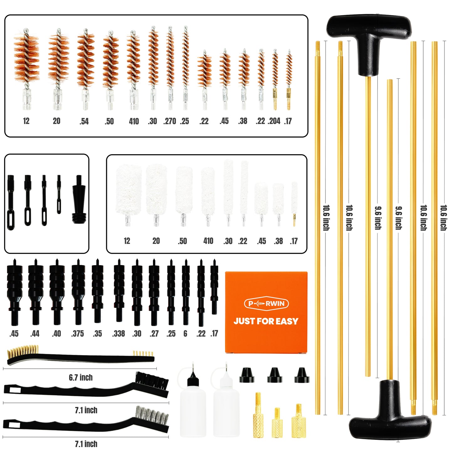 Universal Gun Cleaning Kit, Cleaning Kit with Plastic Jags and Tough Carrying Case for All Caliber Pistol, Rifle, Handgun, Shotgun Hunting, Gun Accessories Gifts for Men