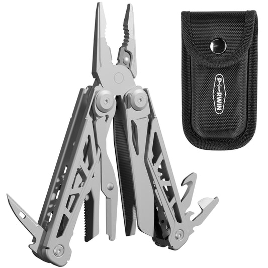 Multitool, 15-in-1 Stainless Steel Multi Tool Pliers with Self-Locking for Survival, Camping, Pocket Knife, Nylon Sheath, Professional (EDC) Multi-Tool for Hunting, Hiking, Simple Repair